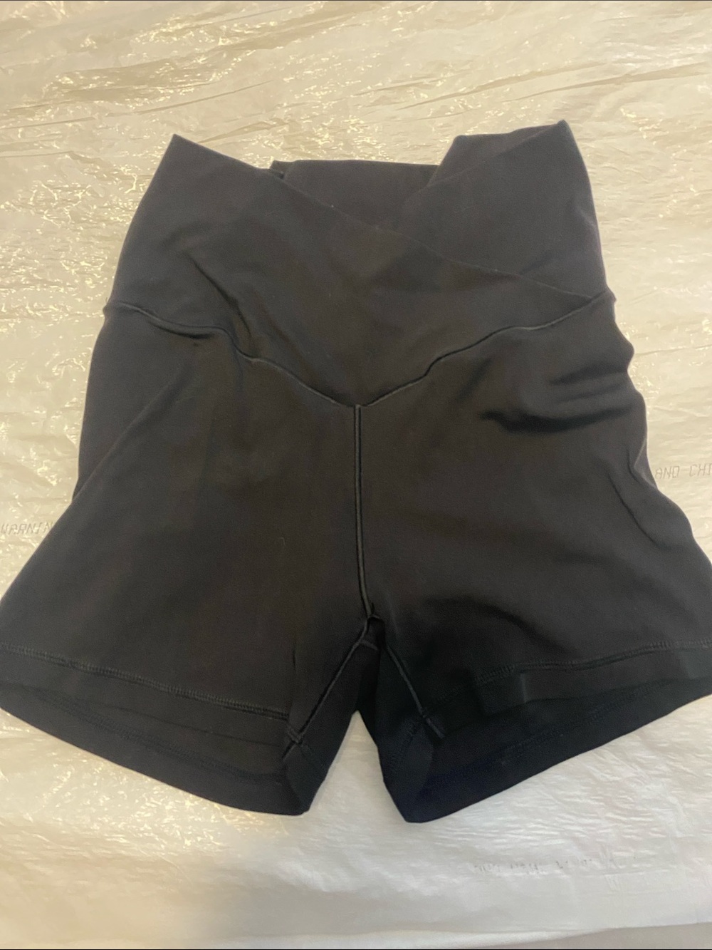 aerie Black V-Waist Bike Shorts